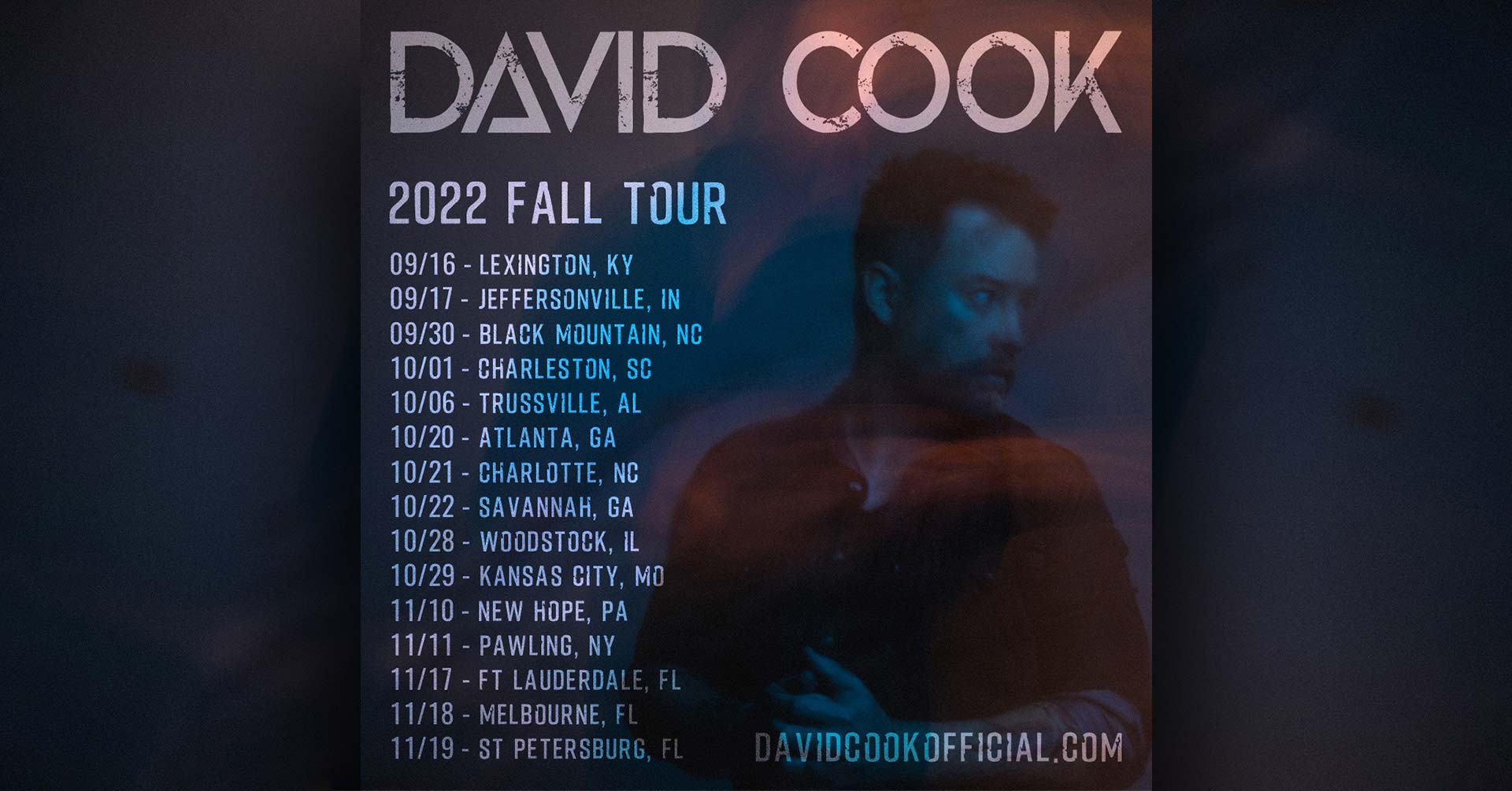 david cook tour schedule